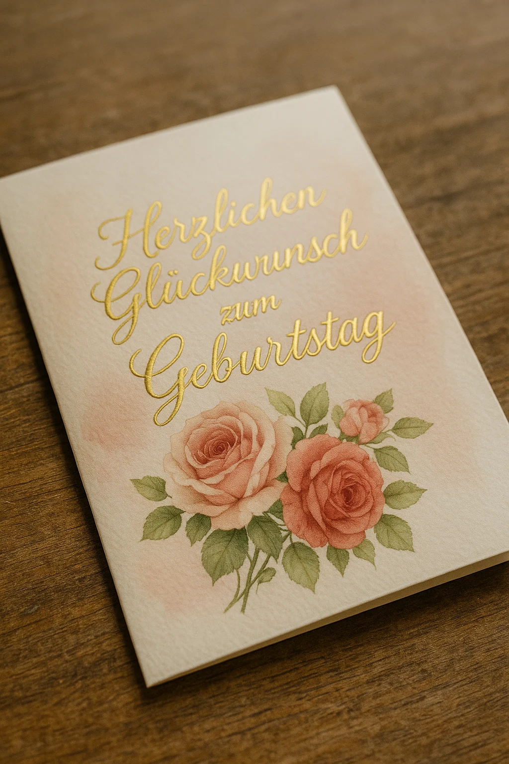 Geburtstagskarte Frau mit Blumen Zarte Geburtstagskarte mit Blumen