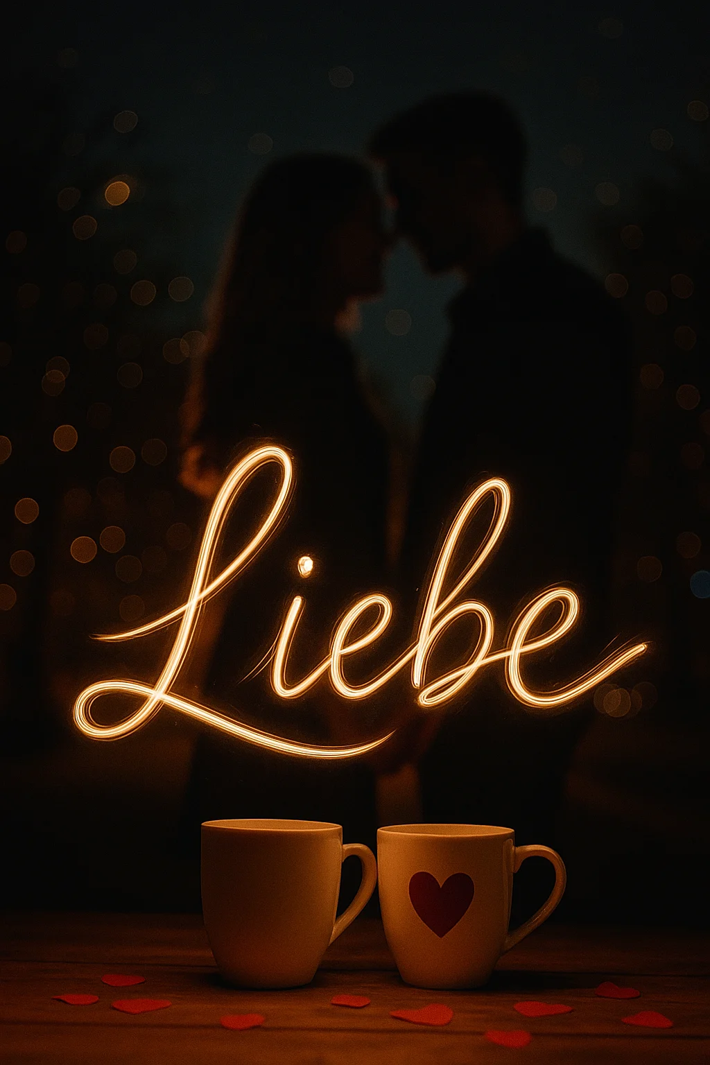 Liebesbild mit Lichtschrift Liebesbilder mit Lichtschrift – romantisches Motiv