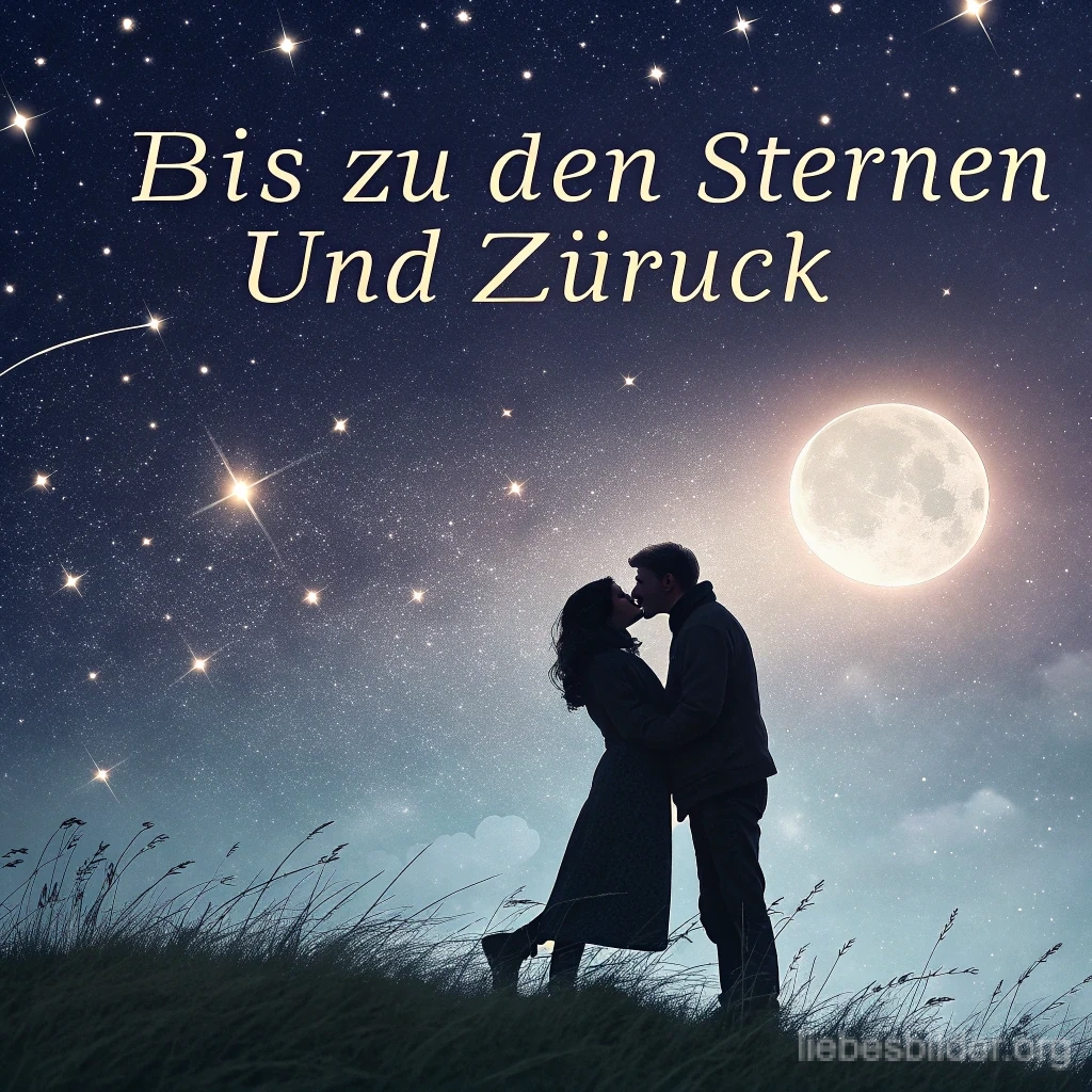 Kuss unter Sternenhimmel – Liebesbild für WhatsApp