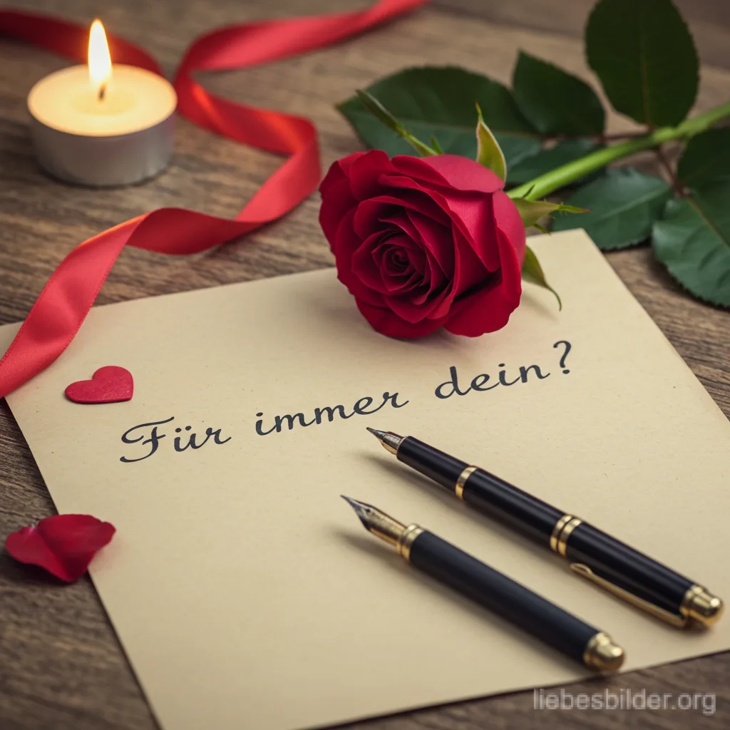 Liebesbrief mit Rose – Liebesbild WhatsApp